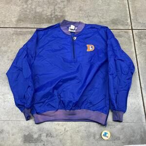 vintage brand new denver broncos starter blue pullover windbreaker jacket large